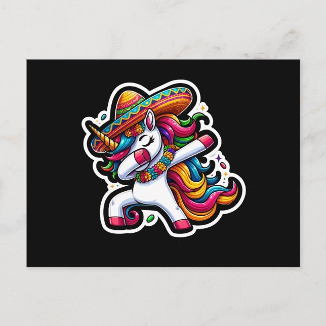 Cinco de Mayo Unicorn Postcard (Front)