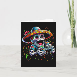 Cinco De Mayo Video Gaming Controller Sugar Skull  Card