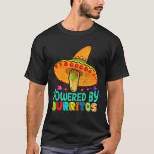 Cinco De Mayo Vintage Mexican Powered By Burritos T-Shirt