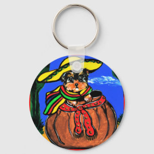 Cinco de Mayo Yorkie Poo Keychain