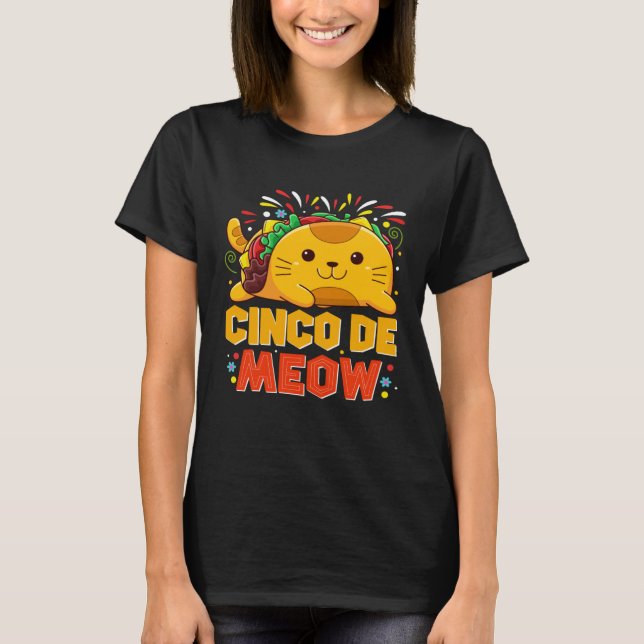 Cinco De Meo  Mexican Cat Cinco De Mayo Costume Ta T-Shirt (Front)