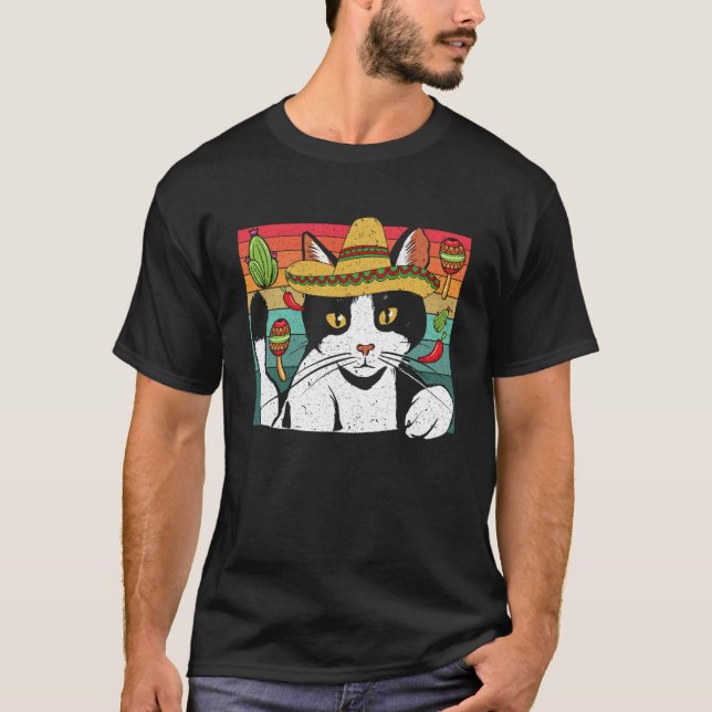 Cinco de Meow Cat  Mexico Pride Mexican Cinco De M T-Shirt (Front)
