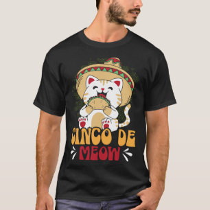 Cinco de Meow Cat Mexico Pride Mexican Cinco De Ma T-Shirt