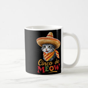 Cinco De Meow Cinco De Mayo Funny Mexican Cat Somb Coffee Mug