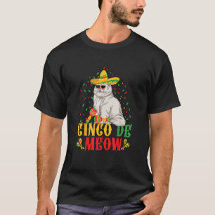 Cinco De Meow Cute Cinco De Mayo Cat Sombrero Mexi T-Shirt