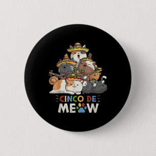 Cinco De Meow Mariachi Cat Lover Cinco De Mayo 2 Inch Round Button