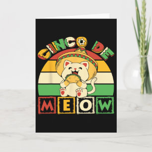 Cinco De Meow Shirt With Smiling Cat Taco And Somb Card