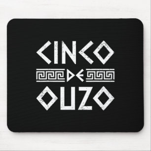 Cinco De Ouzo Retro Funny Greek Easter Cinco De Ma Mouse Pad