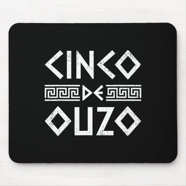 Cinco De Ouzo Retro Funny Greek Easter Cinco De Ma Mouse Pad (Front)
