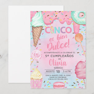 Cinco es bien dulce invitation d'anniversaire pour