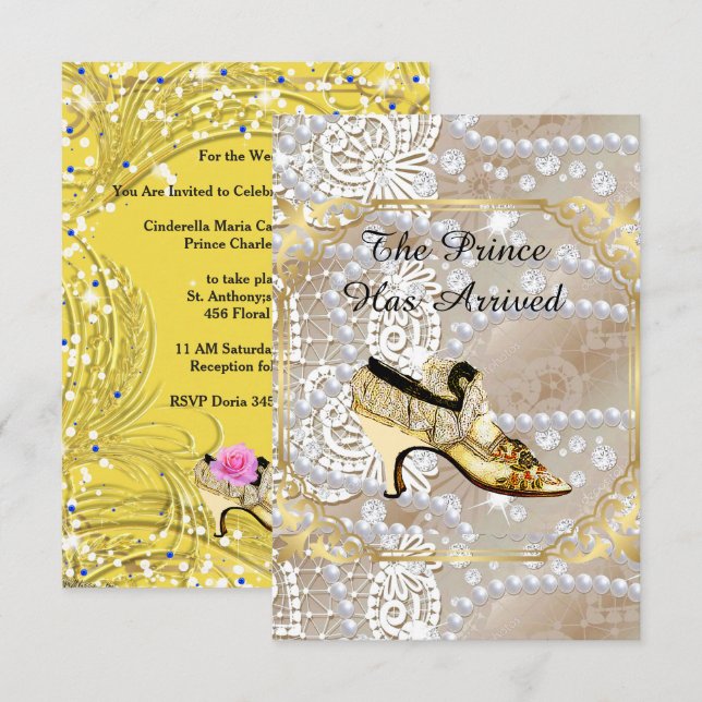 CINDARELLA'S BACHLORETTE PARTY OR WEDDING INVITE (Front/Back)