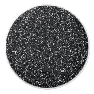 Cinder Black Glitter Ceramic Knob