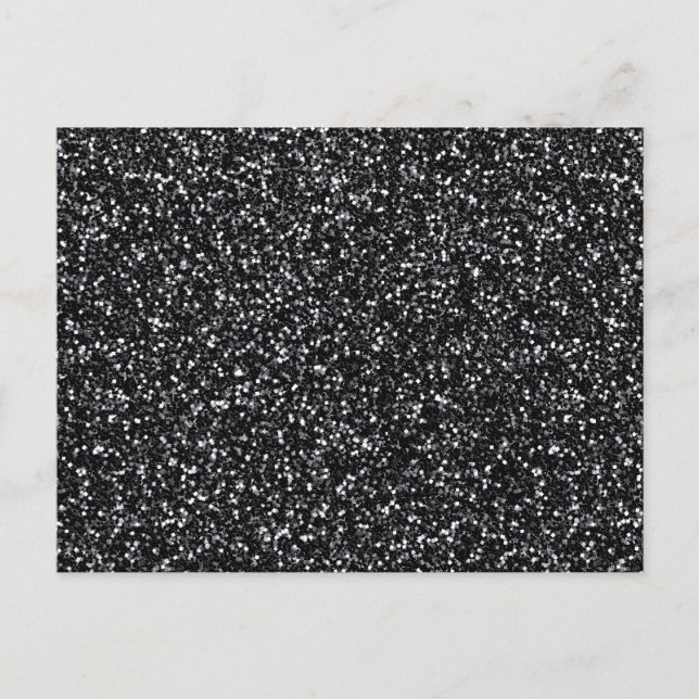 Cinder Black Glitter Postcard (Front)