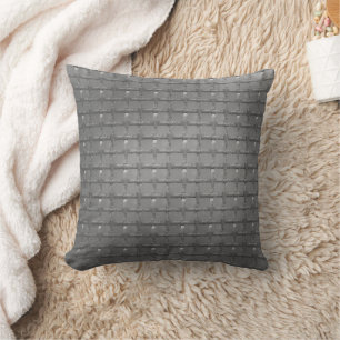 Cinder Brick Pattern Decorative Brick Wall Style Throw Pillow
