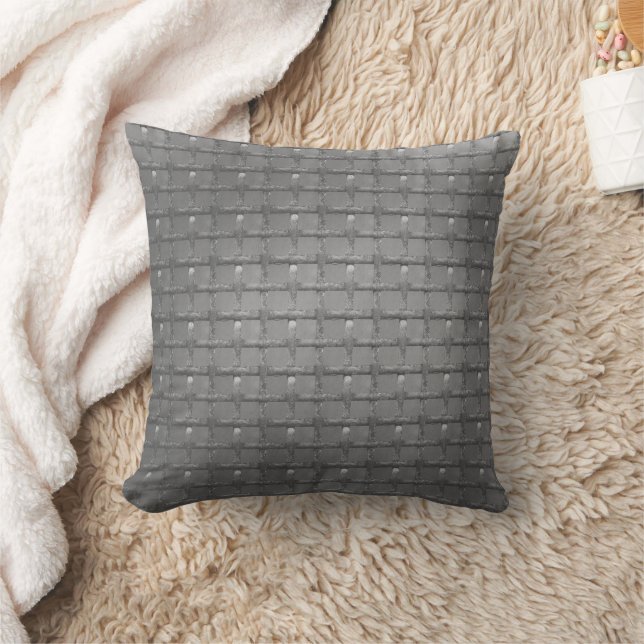 Cinder Brick Pattern Decorative Brick Wall Style Throw Pillow (Blanket)