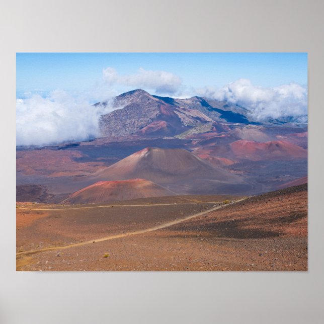 cinder cones and mountains at haleakala crater poster (Front)