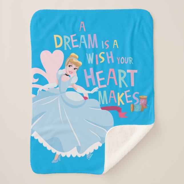 Cinderella | A Dream Is A Wish Your Heart Makes Sherpa Blanket (Front)