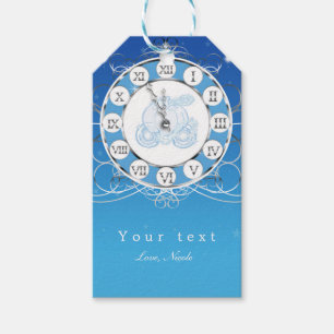 Cinderella Almost Midnight Silver & Blue Party Gift Tags