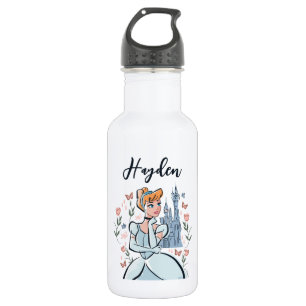 Cinderella and Castle Stylized Badge 532 Ml Water Bottle