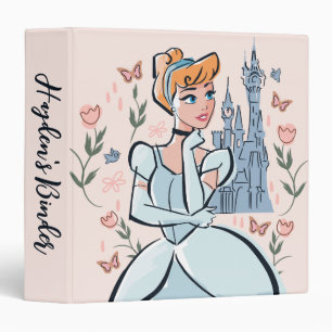 Cinderella and Castle Stylized Badge Binder
