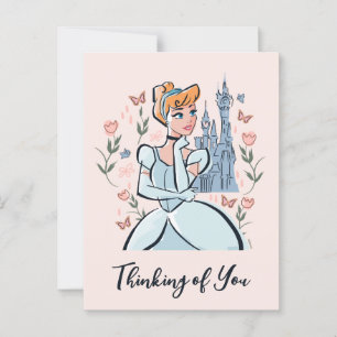 Cinderella and Castle Stylized Badge Postcard