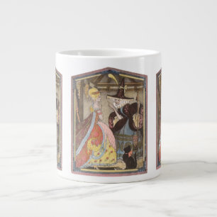 Cinderella and Fairy Godmother, Vintage Fairy Tale Large Coffee Mug