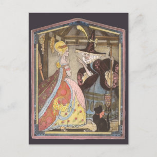 Cinderella and Fairy Godmother, Vintage Fairy Tale Postcard