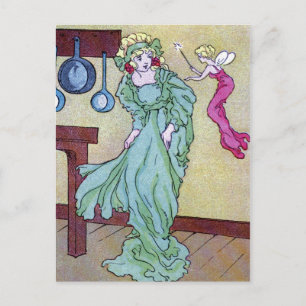 CInderella and Her Fairie Godmother Postcard