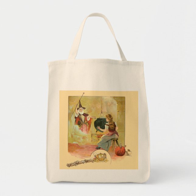 Cinderella And Her Fairy God Mother  Tote Bag (Front)