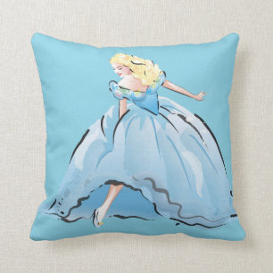 Cinderella And Her Glass Shoe Throw Pillow