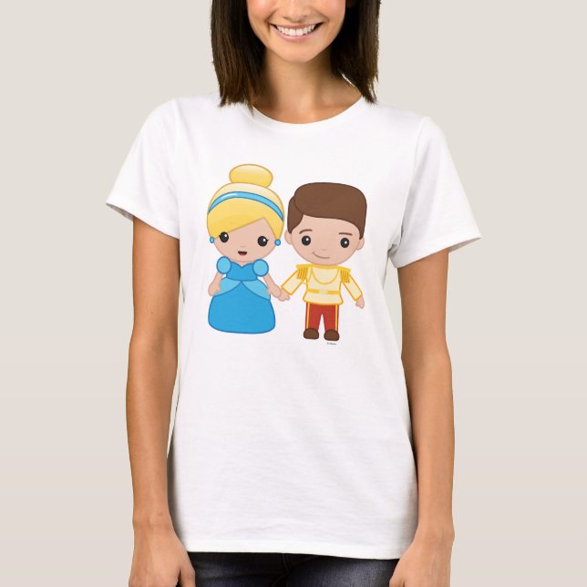 Cinderella and Prince Charming Emoji 2 T-Shirt (Front)