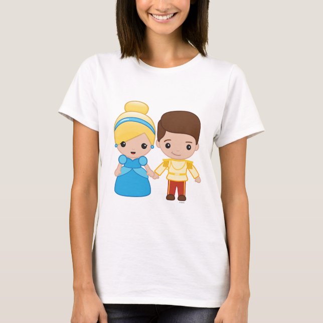 Cinderella and Prince Charming Emoji 2 T-Shirt (Front)