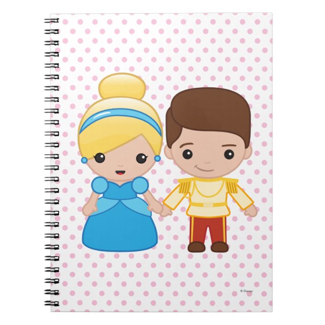 Cinderella and Prince Charming Emoji Notebook (Front)