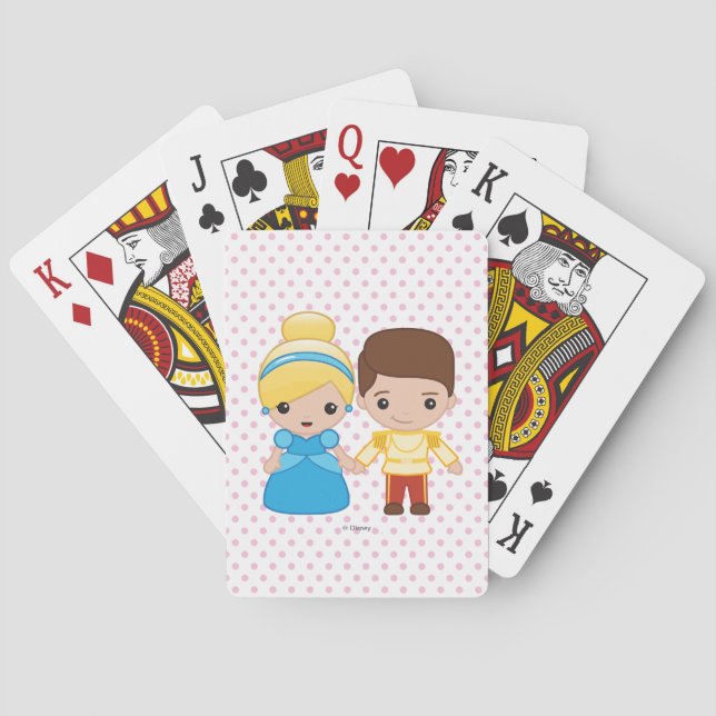Cinderella and Prince Charming Emoji Playing Cards (Back)