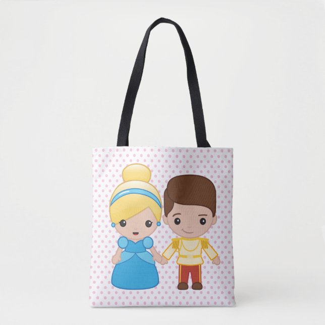 Cinderella and Prince Charming Emoji Tote Bag (Front)