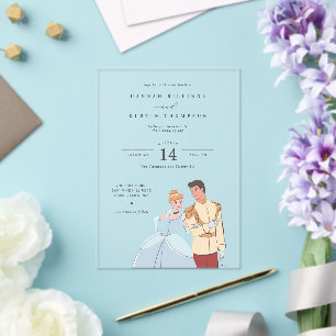 Cinderella and Prince Charming Wedding Acrylic Invitations