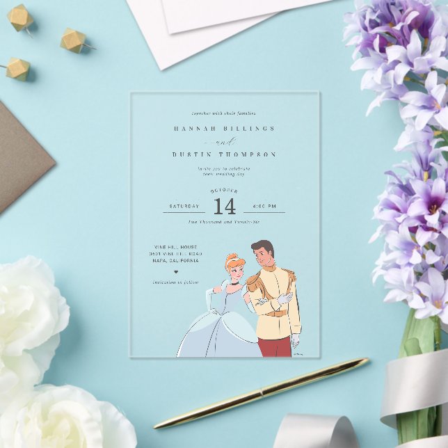 Cinderella and Prince Charming Wedding Acrylic Invitations (Insitu (Wedding))