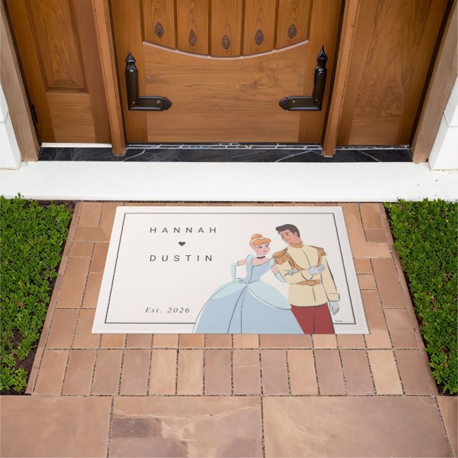 Cinderella and Prince Charming Wedding Doormat (Outdoor)