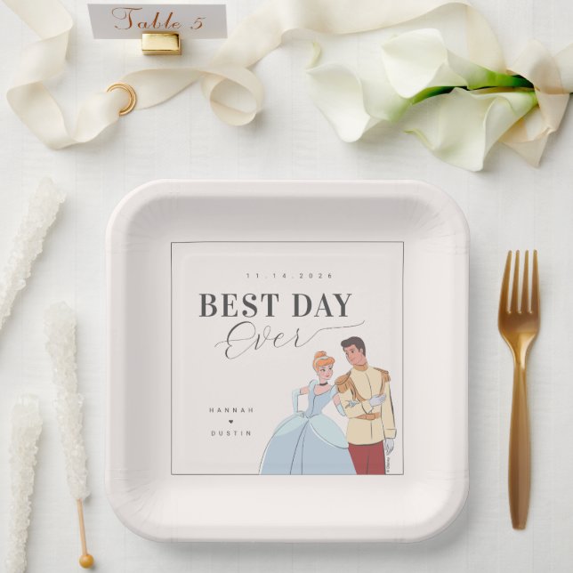 Cinderella Best Day Ever Wedding Paper Plate (Wedding)