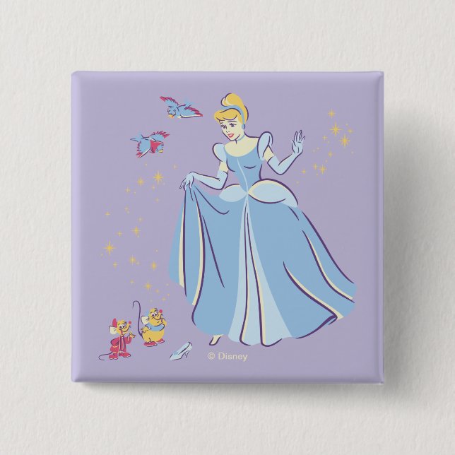 Cinderella | Bibbidi, Bobbidi, Boo 2 Inch Square Button (Front)