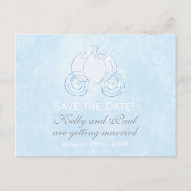 Cinderella Blue Carriage Fairytale Postcard (Front)
