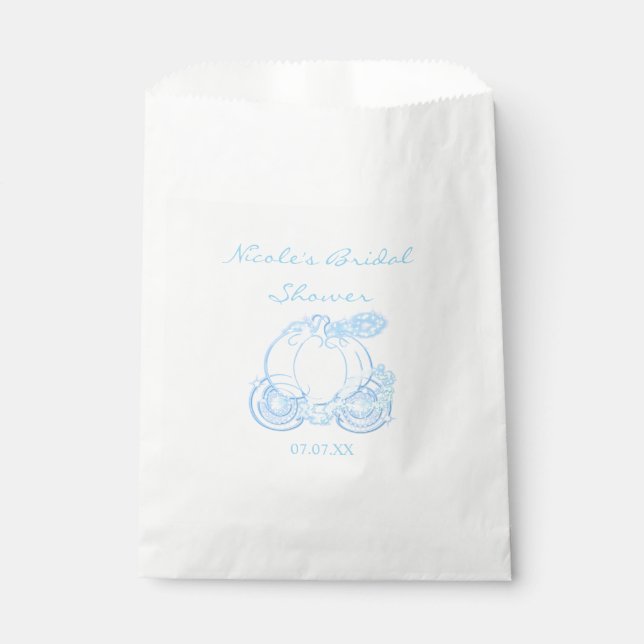 Cinderella Blue Carriage Party Favoriser les sacs (Devant)