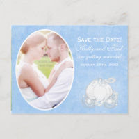 Cinderella Blue & Silver Carriage Photo Postcard
