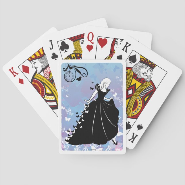 Cinderella Butterfly Dress Silhouette Playing Cards (Back)