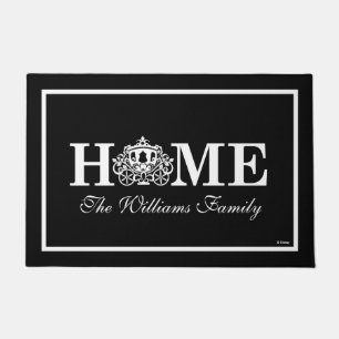Cinderella Carriage   Home with Family Name Doormat