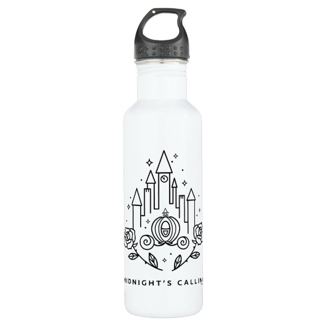 Cinderella Carriage Outline "Midnight's Calling" 710 Ml Water Bottle (Front)