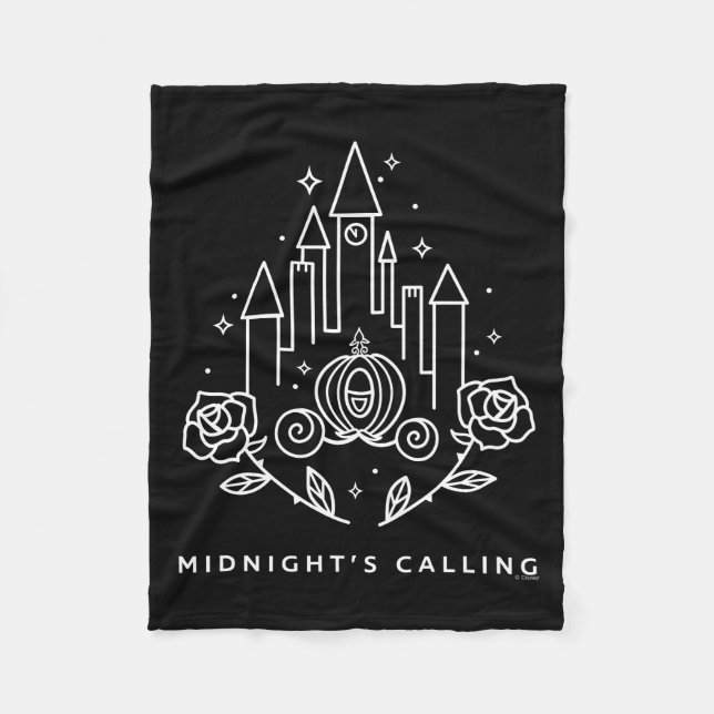 Cinderella Carriage Outline "Midnight's Calling" Fleece Blanket (Front)
