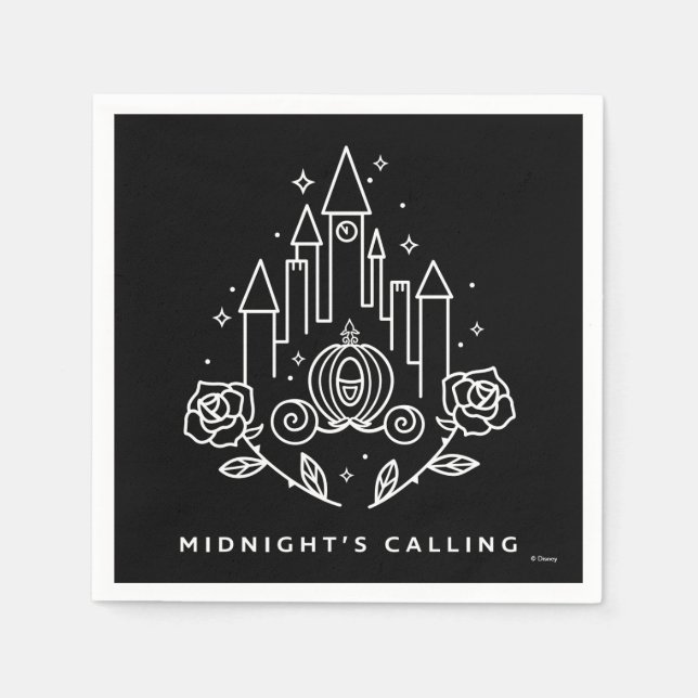 Cinderella Carriage Outline "Midnight's Calling" Napkin (Front)