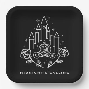 Cinderella Carriage Outline "Midnight's Calling" Paper Plate