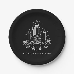 Cinderella Carriage Outline "Midnight's Calling" Paper Plate